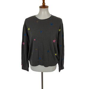 Monrow Womens Sweater Large Gray Crewneck Pullover Cozy Loungewear